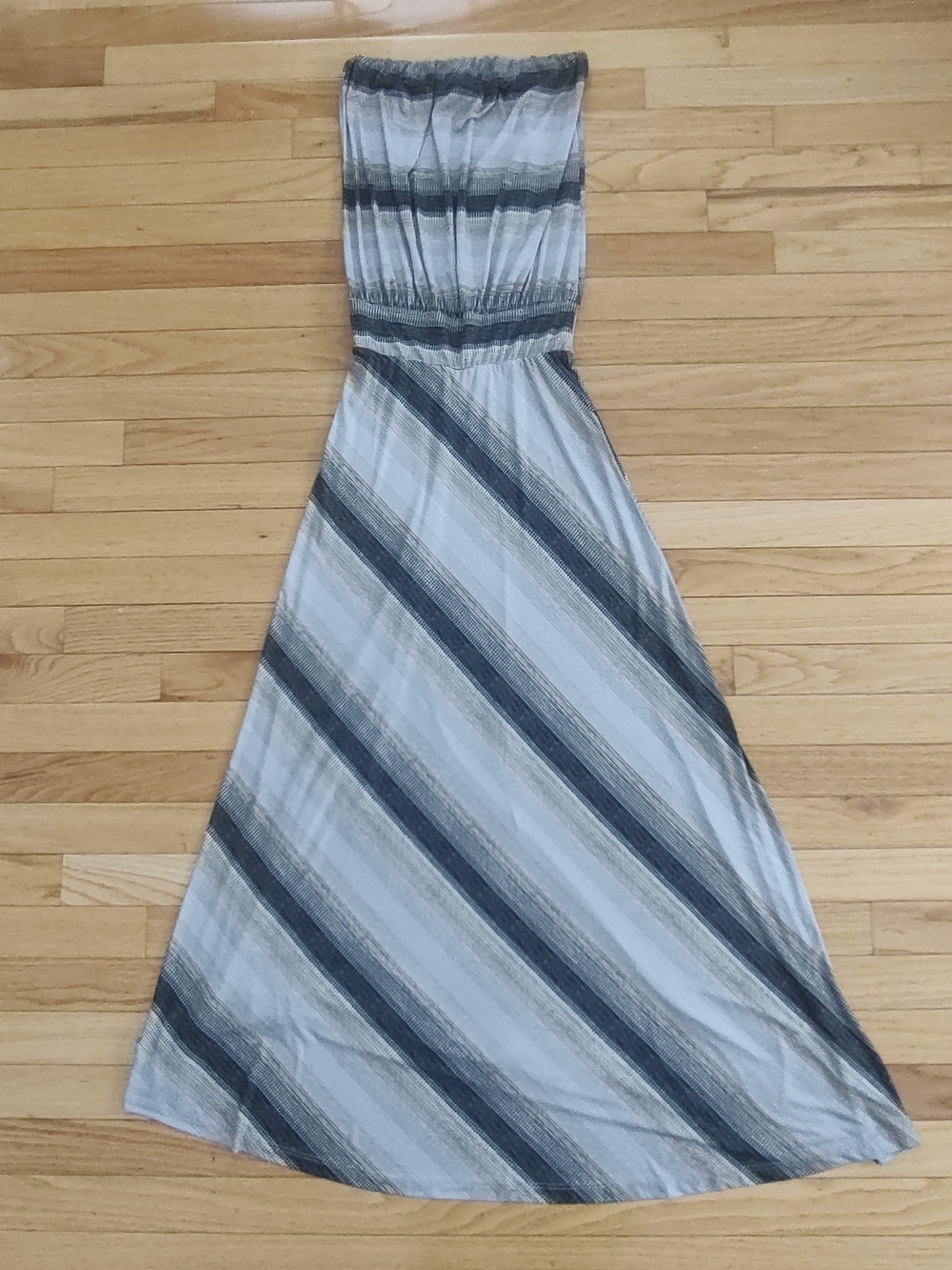 Veronica M striped jersey maxi dress XS
